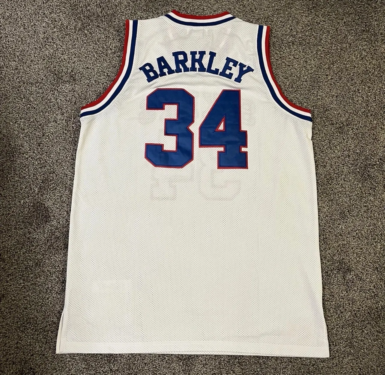 PHILADELPHIA 76ERS CHARLES BARKLEY WHITE VINTAGE JERSEY