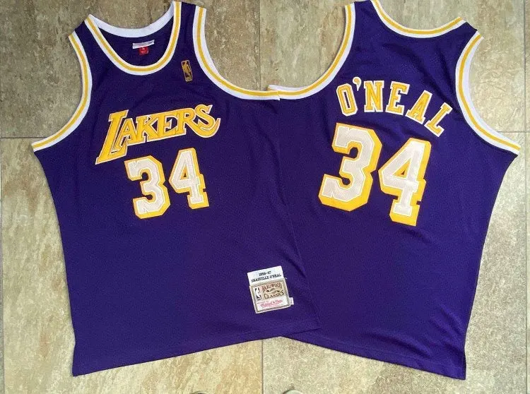 LOS ANGELES LAKERS SHAQUILLE O’NEAL PURPLE VINTAGE JERSEY