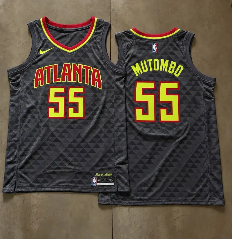 Atlanta Hawks Dikembe Mutombo Grey Jersey