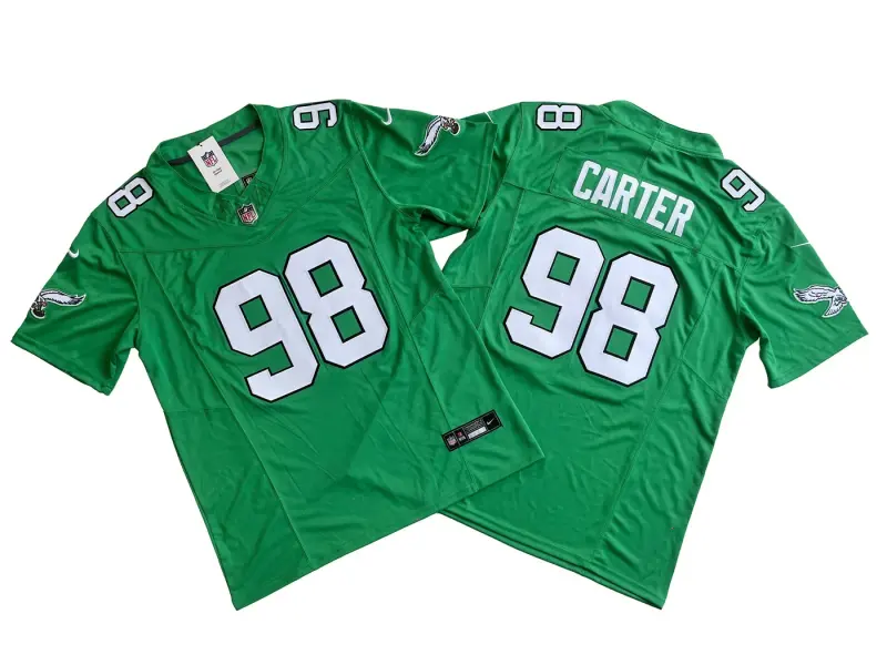 PHILADELPHIA EAGLES JALEN CARTER KELLY GREEN JERSEY