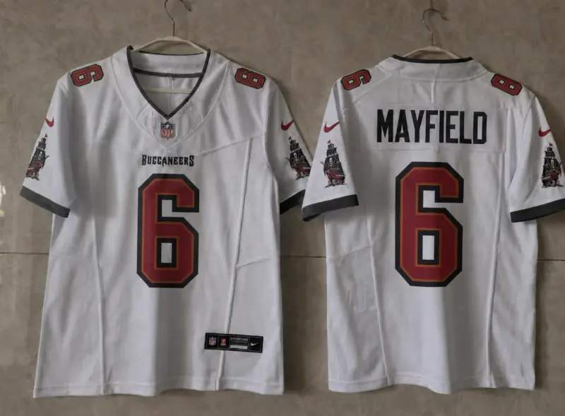 TAMPA BAY BUCCANEERS BAKER MAYFIELD WHITE JERSEY