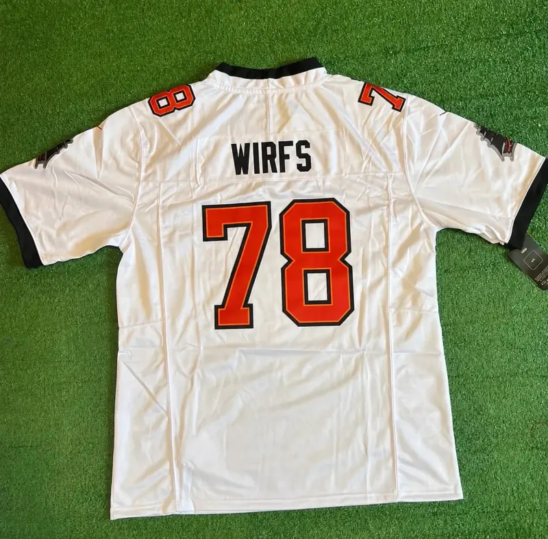 TAMPA BAY BUCCANEERS TRISTIAN WIRFS WHITE JERSEY