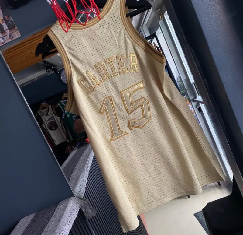 TORONTO RAPTORS VINCE CARTER GOLD VINTAGE JERSEY
