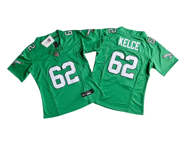 PHILADELPHIA EAGLES JASON KELCE KELLY GREEN JERSEY