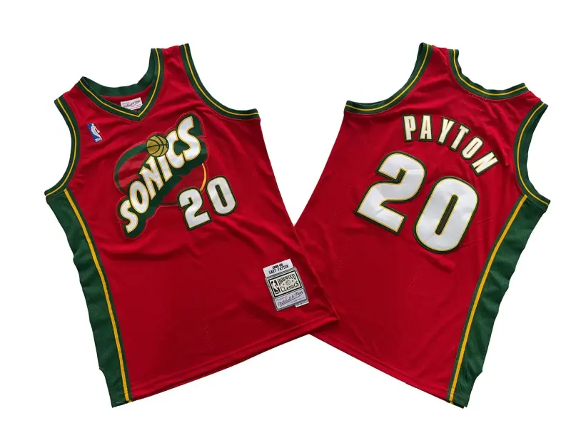 SEATTLE SUPERSONICS GARY PAYTON RED JERSEY