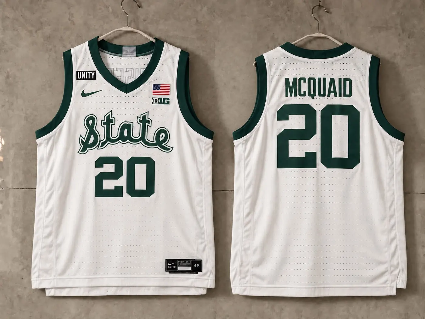 MCQUAID MICHIGAN STATE WHITE JERSEY