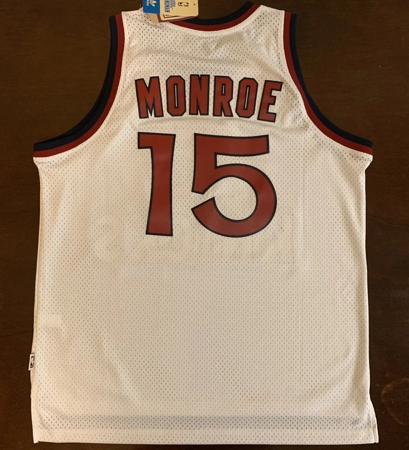 NEW YORK KNICKS EARL MONROE WHITE VINTAGE JERSEY