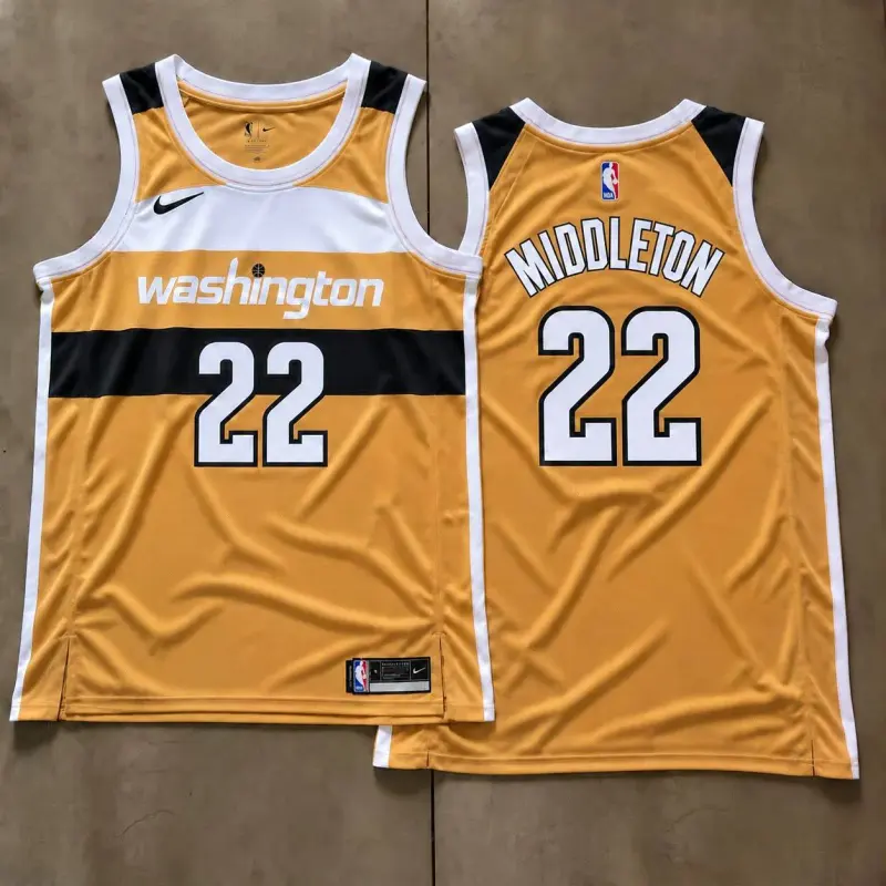 Washington Wizards Khris Middleton Gold Jersey
