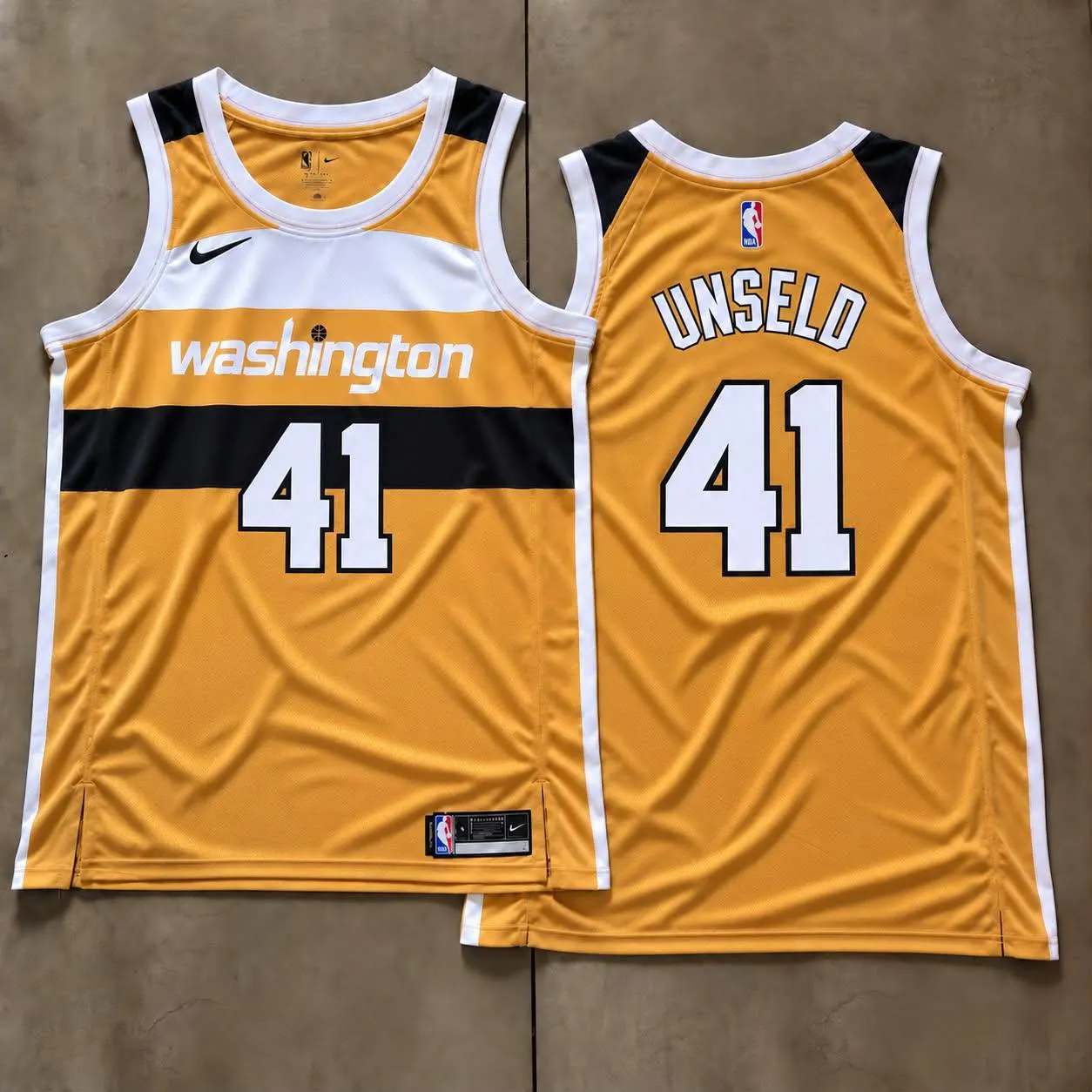 Washington Wizards Wes Unseld Gold Jersey