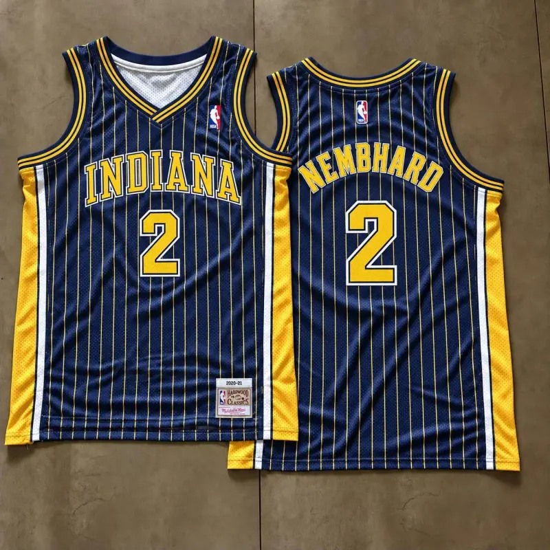 Indiana Pacers Andrew Nembhard Navy Pinstripe Jersey
