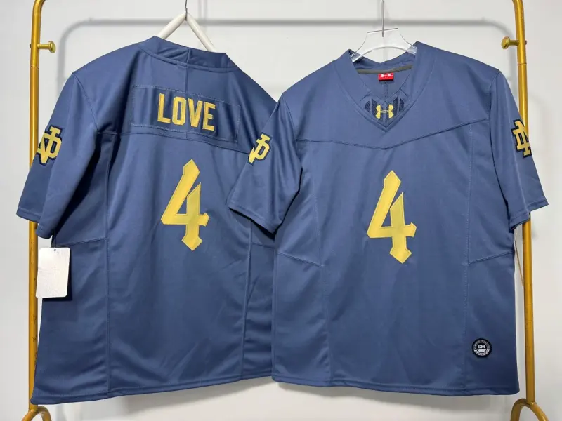 NOTRE DAME FIGHTING IRISH JEREMIYAH LOVE BLUE JERSEY
