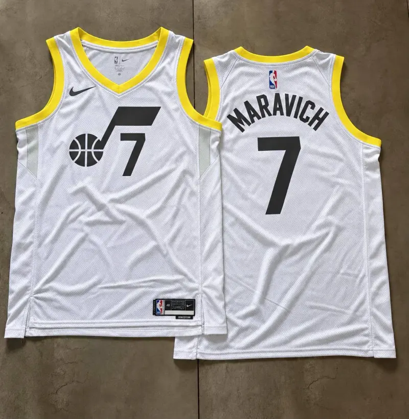Utah Jazz Pete Maravich White Jersey