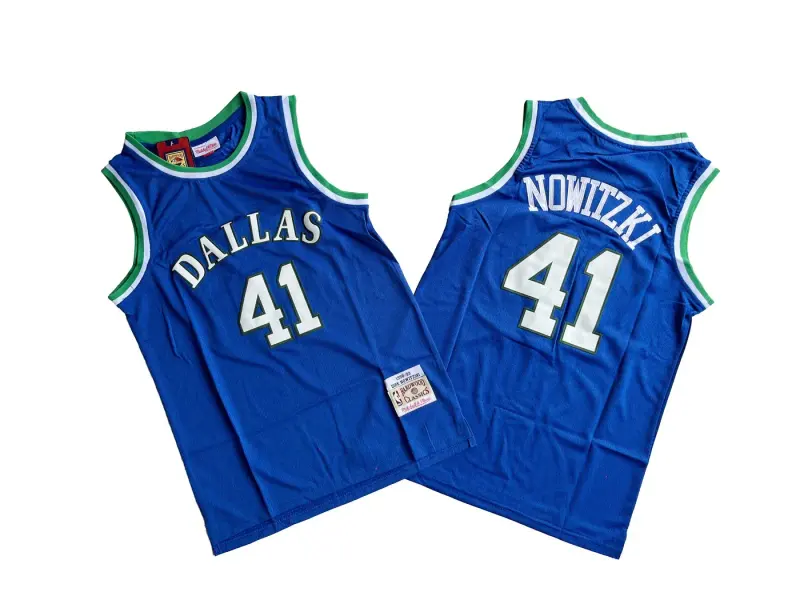 DALLAS MAVERICKS DIRK NOWITZKI BLUE VINTAGE JERSEY