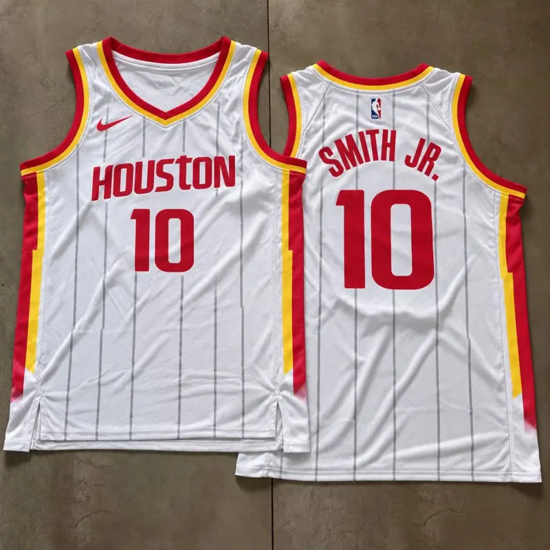 Houston Rockets Jabari Smith Jr. White Pinstripe Jersey