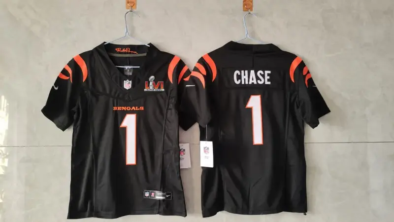 Cincinnati Bengals Jamar Chase Super Bowl Black Jersey