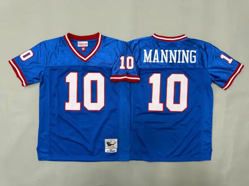 NEW YORK GIANTS ELI MANNING BLUE VINTAGE JERSEY