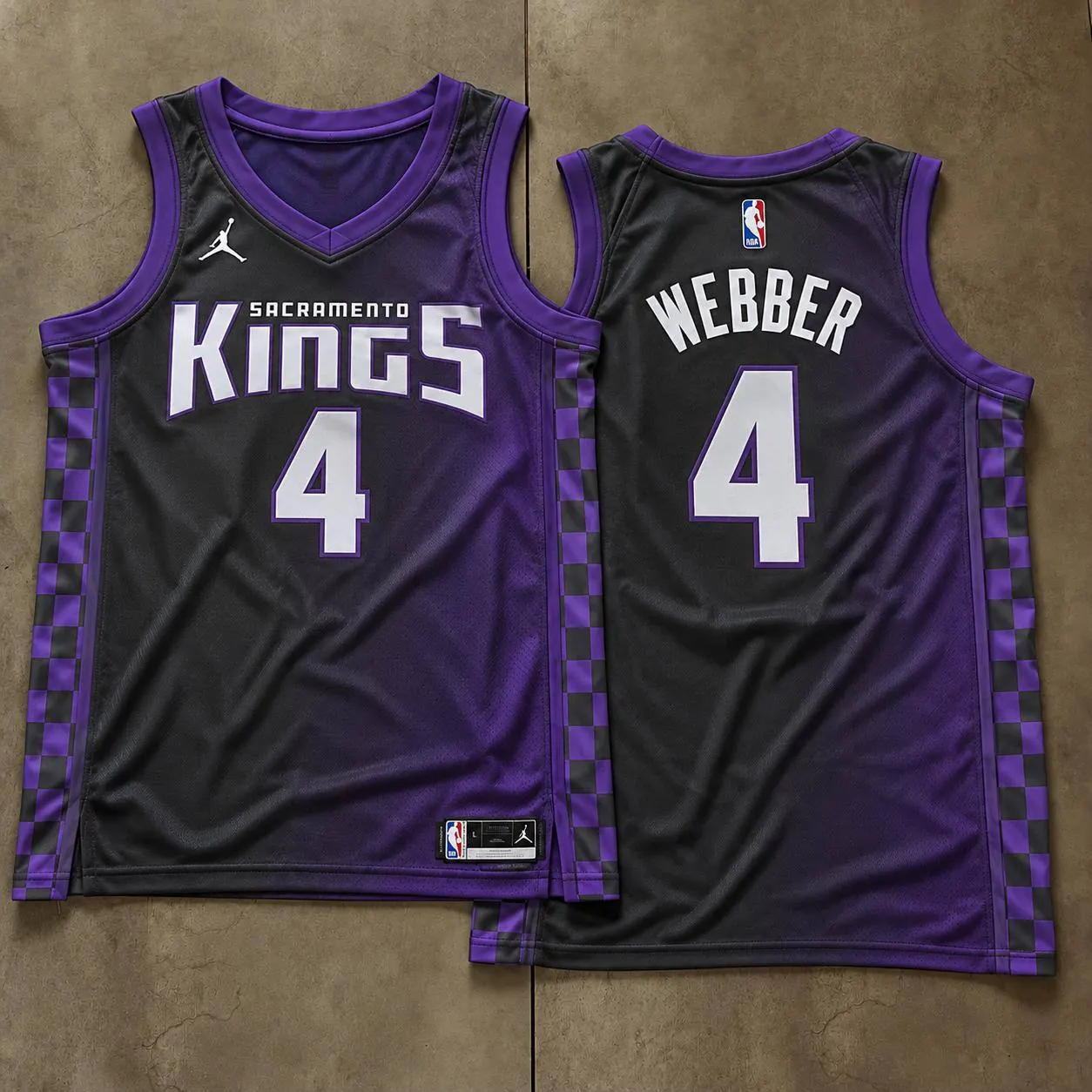 Sacramento Kings Chris Webber Black And Purple Jersey