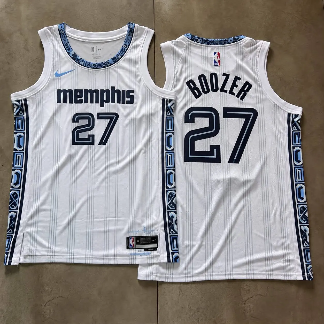 Memphis Grizzlies Cameron Boozer White Pinstripe Jersey