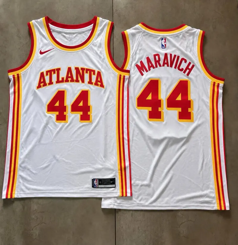 Atlanta Hawks Pete Maravich White Jersey