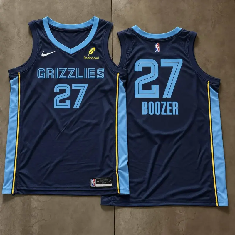 Memphis Grizzlies Cameron Boozer Navy And Light Blue Jersey