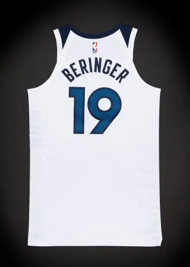 MINNESOTA TIMBERWOLVES JOAN BERINGER WHITE JERSEY