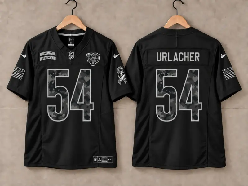 CHICAGO BEARS BRIAN URLACHER BLACK SALUTE TO SERVICE JERSEY