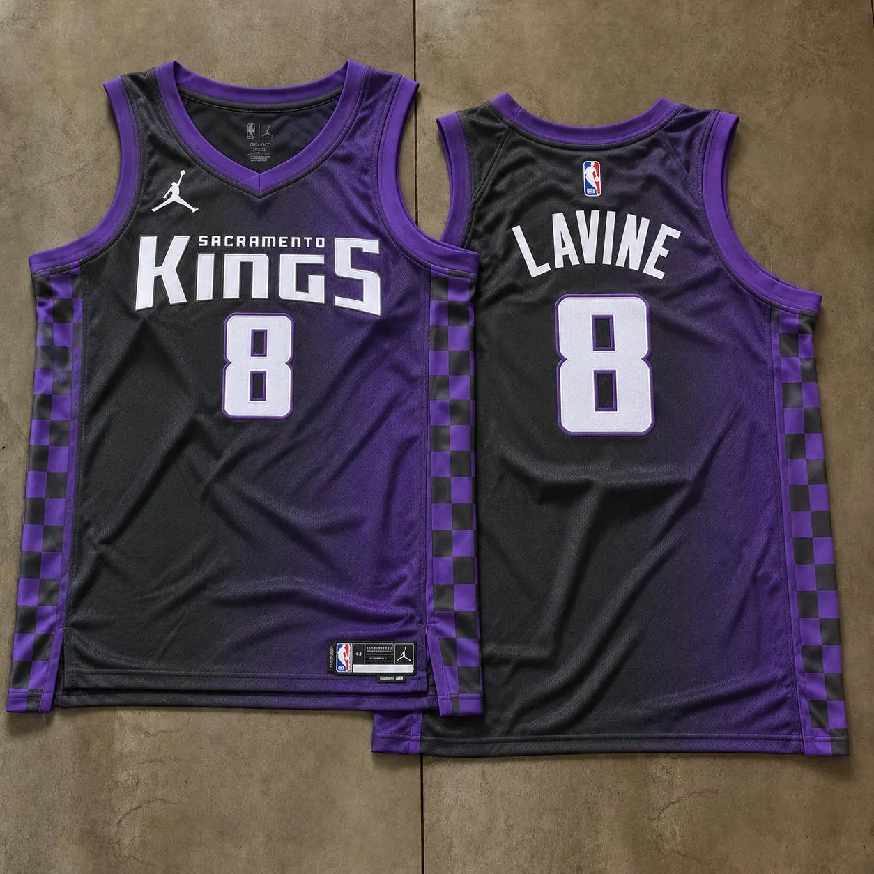 Sacramento Kings Zach LaVine Black And Purple Jersey