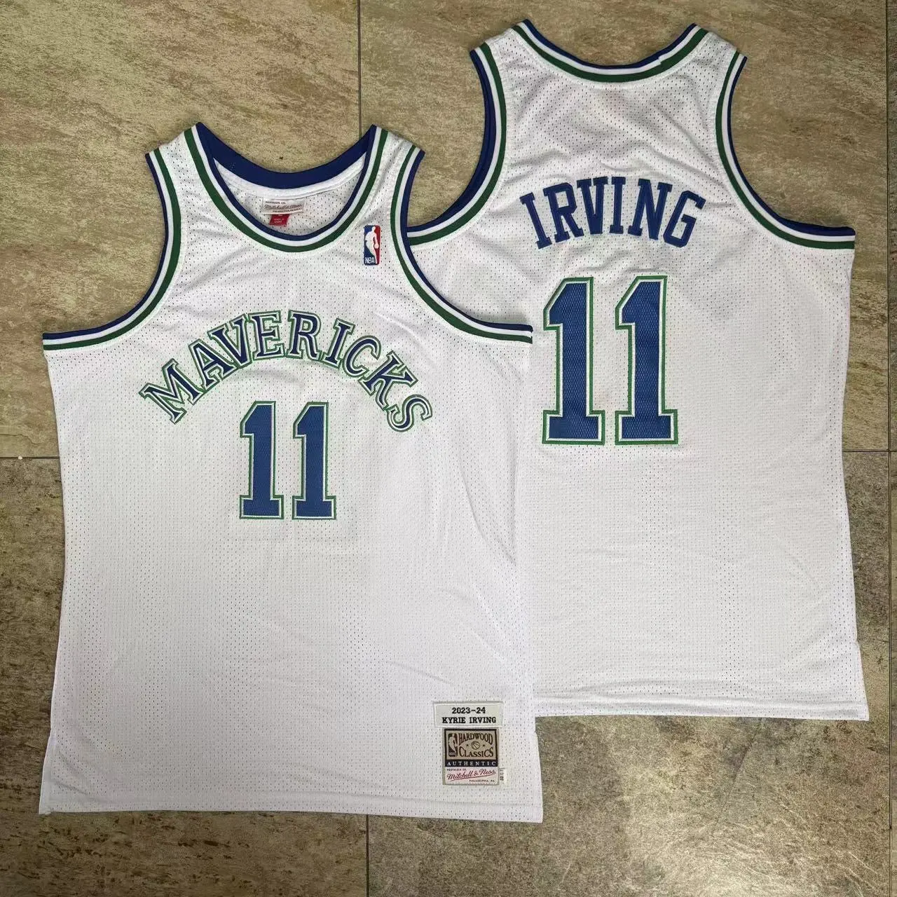 DALLAS MAVERICKS KYRIE IRVING VINTAGE WHITE JERSEY