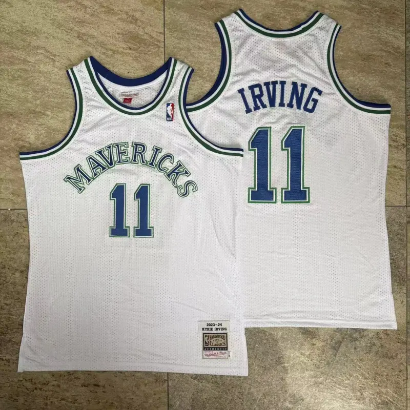 DALLAS MAVERICKS KYRIE IRVING VINTAGE WHITE JERSEY