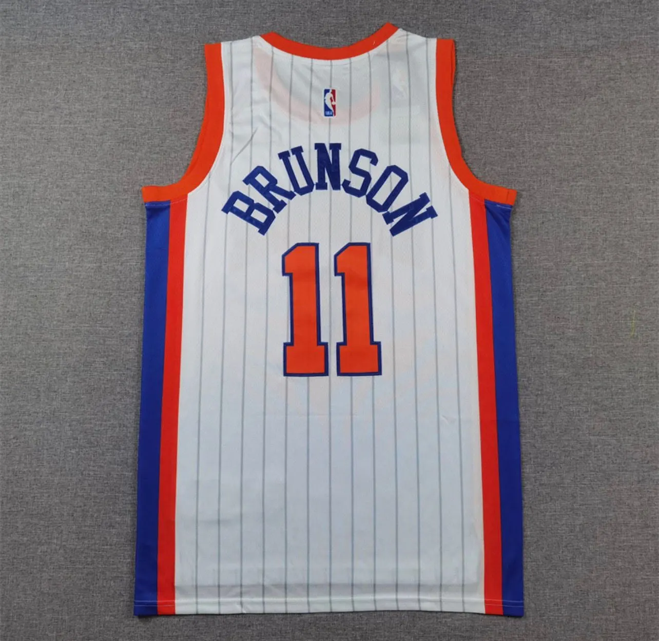 Jalen Brunson White Pinstripe New York Knicks Jersey