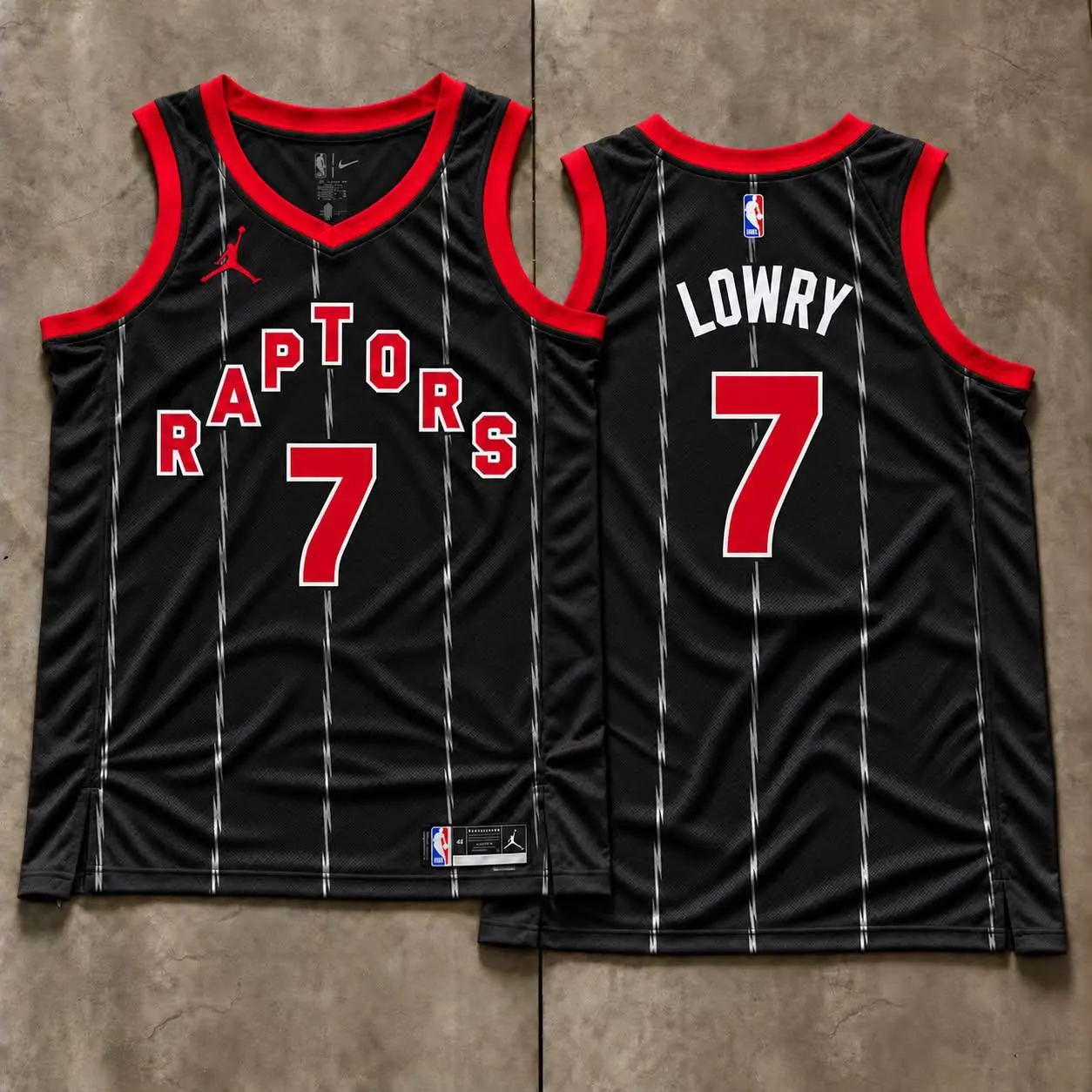 Toronto Raptors Kyle Lowry Black Pinstripe Jersey