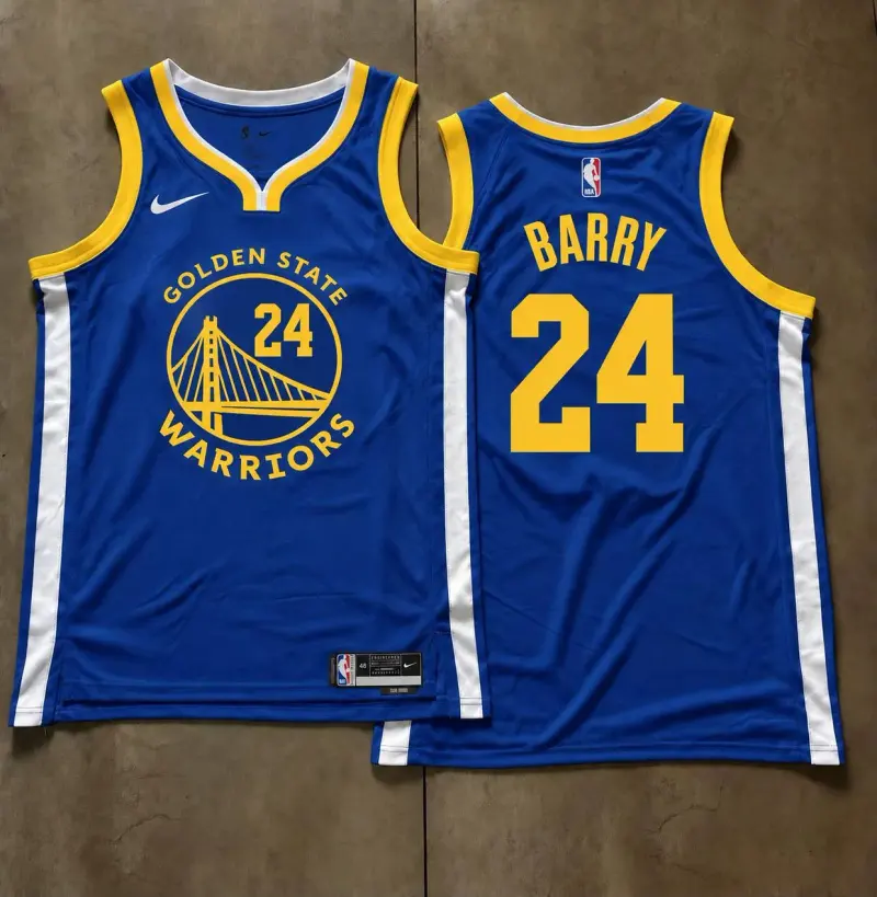 Golden State Warriors Rick Barry Blue Jersey