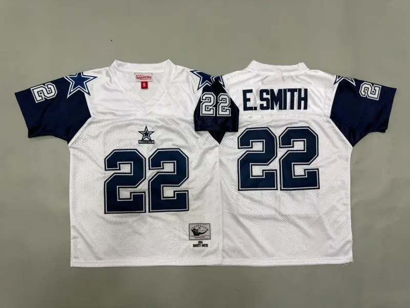 DALLAS COWBOYS EMMITT SMITH WHITE VINTAGE JERSEY