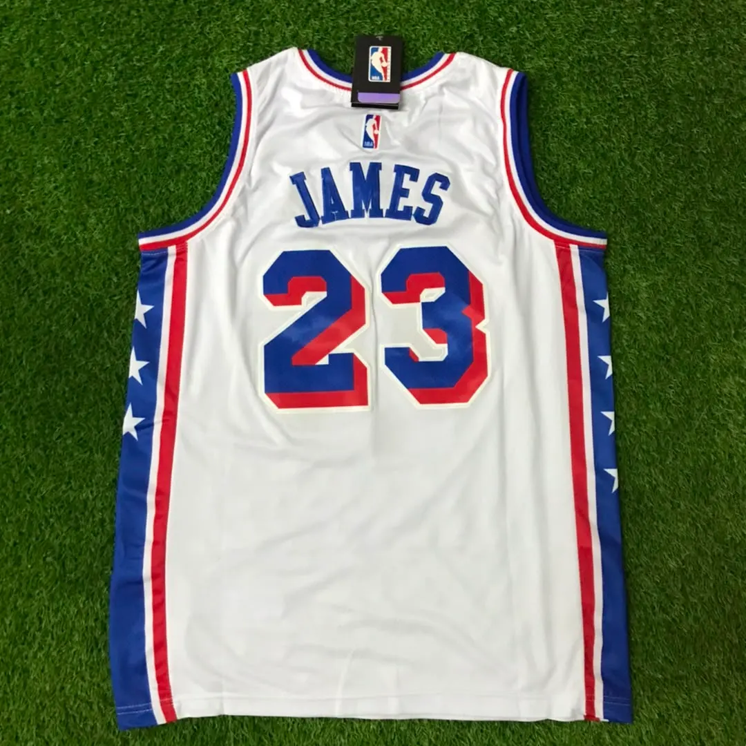 PHILADELPHIA 76ERS LEBRON JAMES WHITE JERSEY