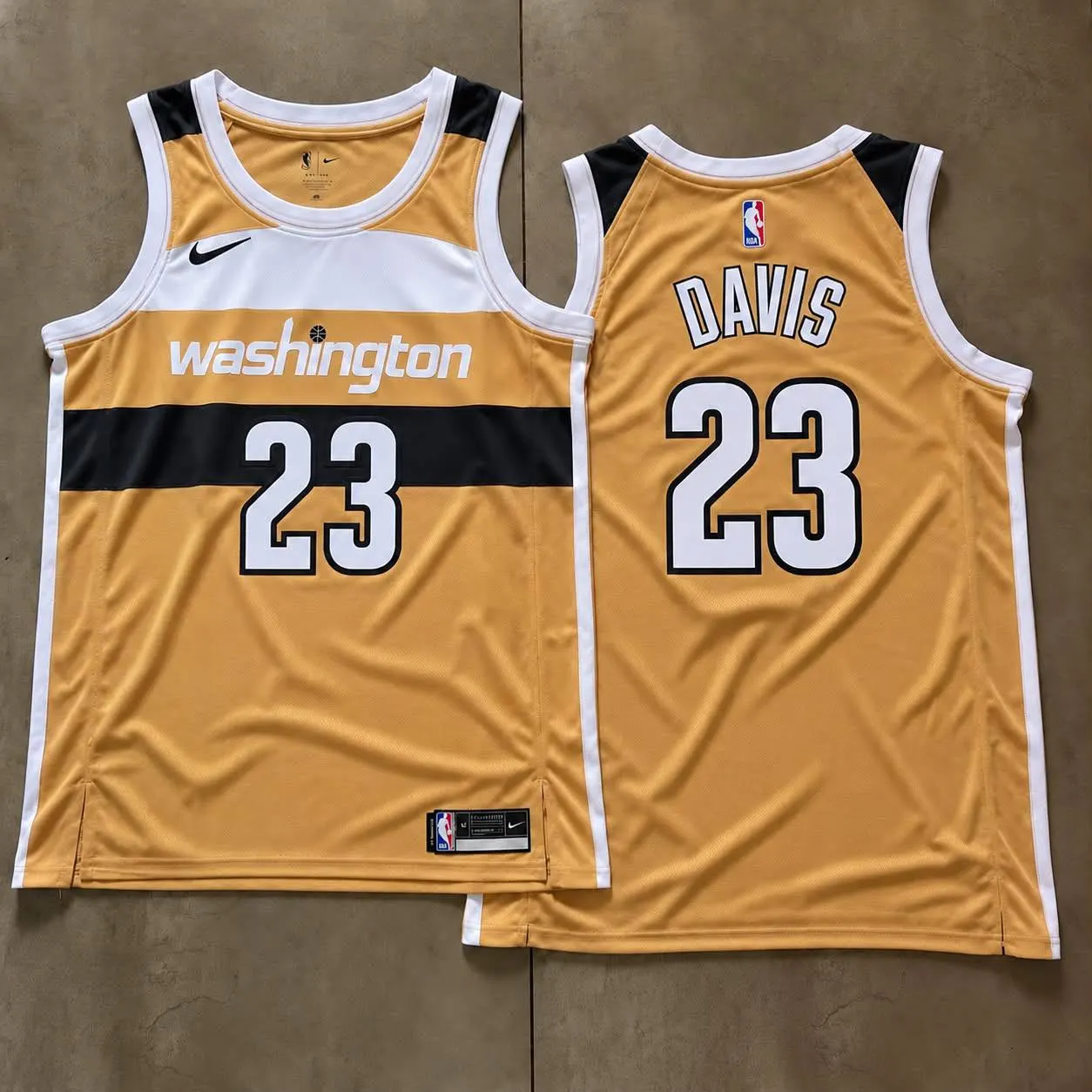 Washington Wizards Anthony Davis Gold Jersey