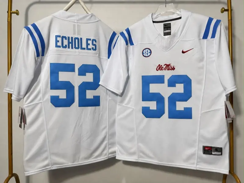 OLE MISS REBELS WILL ECHOLES WHITE JERSEY