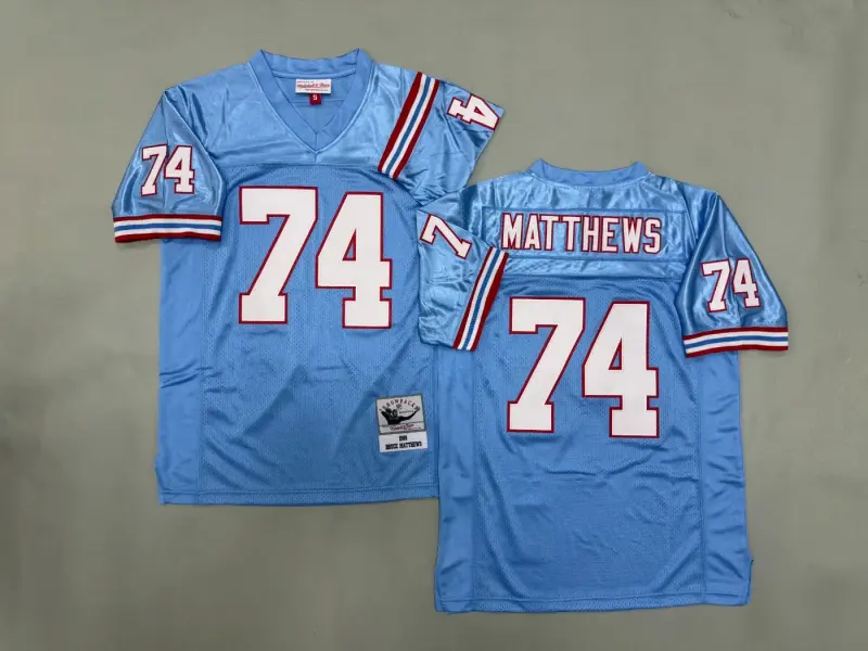 HOUSTON OILERS BRUCE MATTHEWS BLUE JERSEY