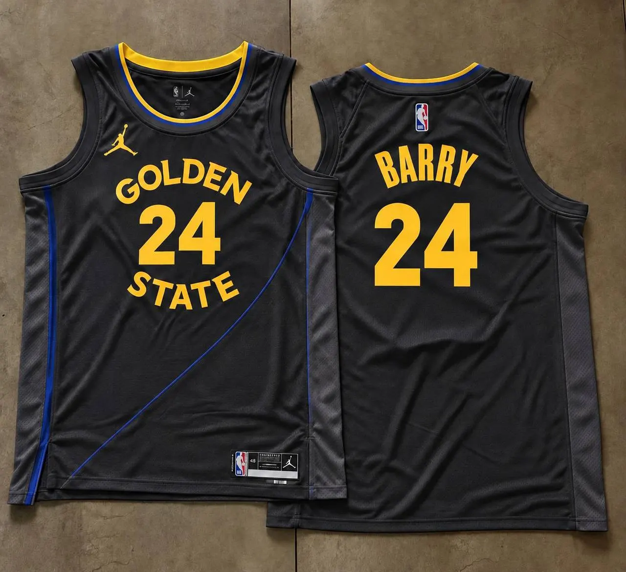 Golden State Warriors Rick Barry Black Jersey