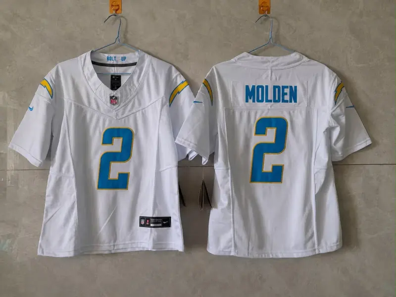 LOS ANGELES CHARGERS ELIJAH MOLDEN WHITE JERSEY