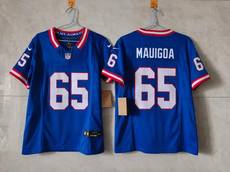 NEW YORK GIANTS FRANCIS MAUIGOA RETRO BLUE JERSEY