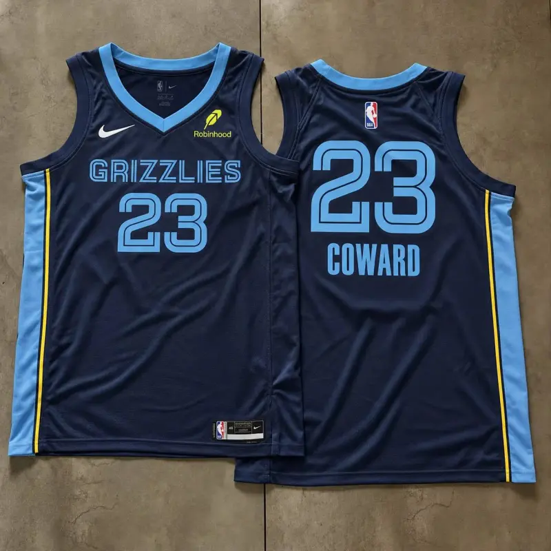 Memphis Grizzlies Cedric Coward Navy And Light Blue Jersey