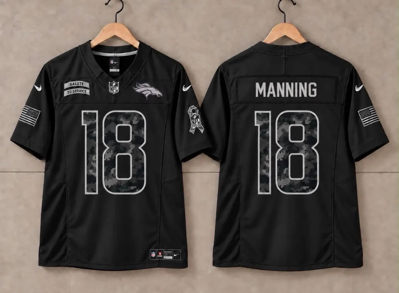 DENVER BRONCOS PEYTON MANNING SALUTE TO SERVICE BLACK JERSEY