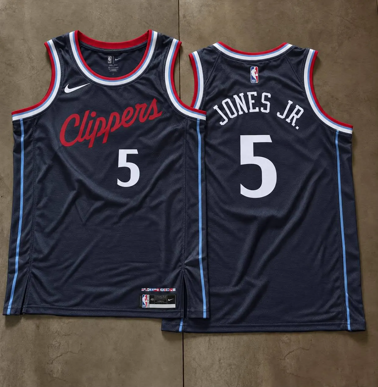 Los Angeles Clippers Derrick Jones Jr. Navy Jersey