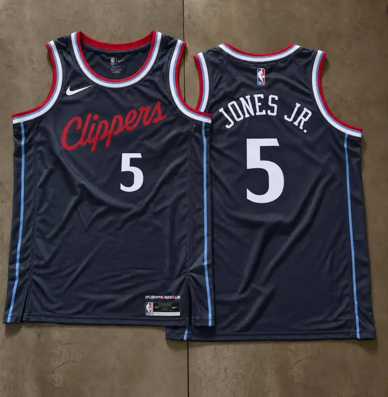 Los Angeles Clippers Derrick Jones Jr. Navy Jersey