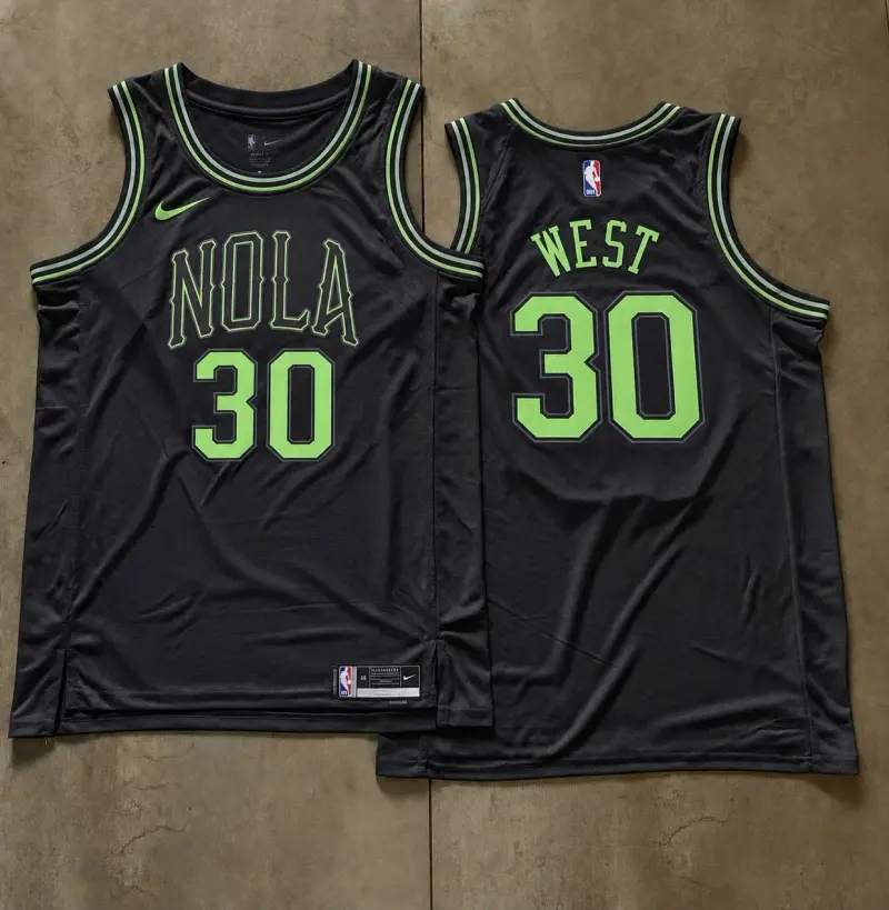 New Orleans Pelicans David West Black Jersey