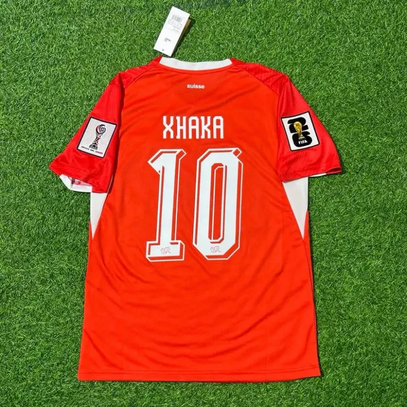 2026 WORLD CUP GRANIT XHAKA TEAM SWITZERLAND RED JERSEY