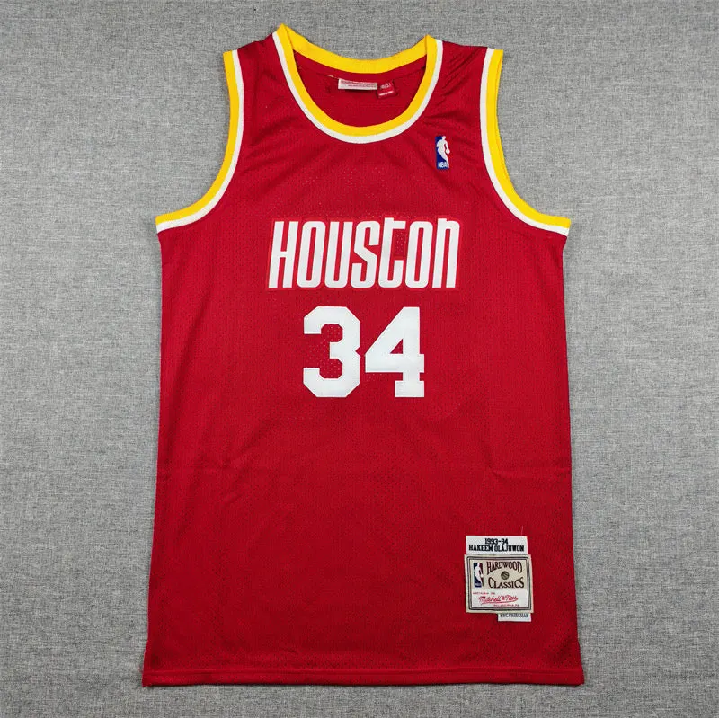 HOUSTON ROCKETS HAKEEM OLAJUWON RED VINTAGE JERSEY