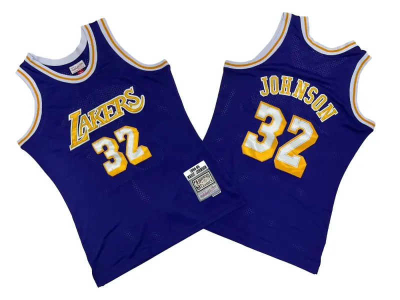 LOS ANGELES LAKERS MAGIC JOHNSON PURPLE VINTAGE JERSEY