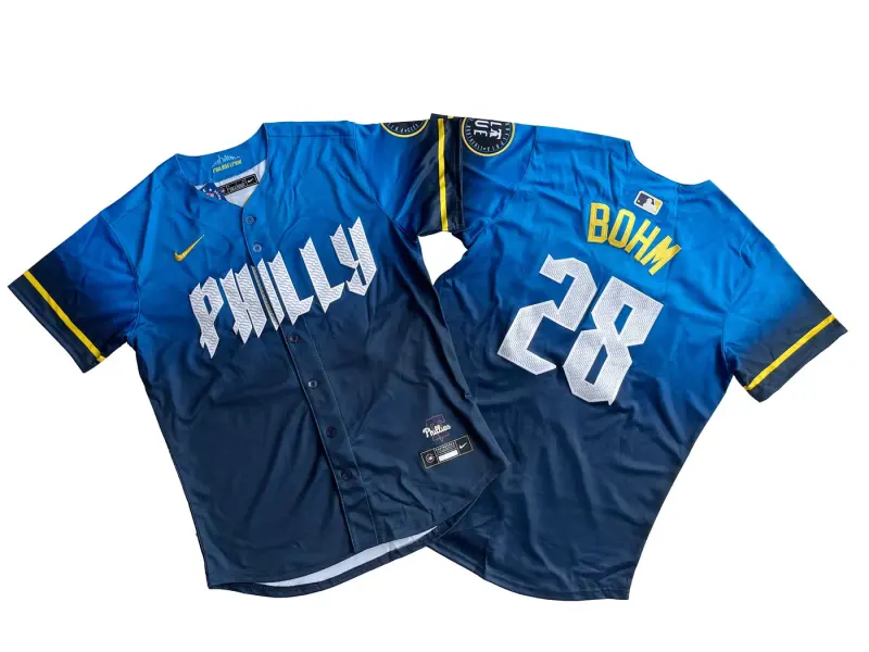 PHILADELPHIA PHILLIES ALEC BOHM BLUE JERSEY