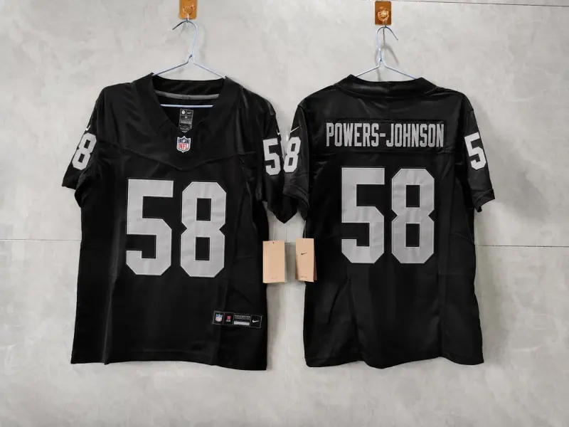 LAS VEGAS RAIDERS JACKSON POWERS-JOHNSON BLACK JERSEY